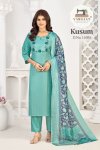 Kusum By Varsaat Glass Slub Kurti With Bottom Dupatta